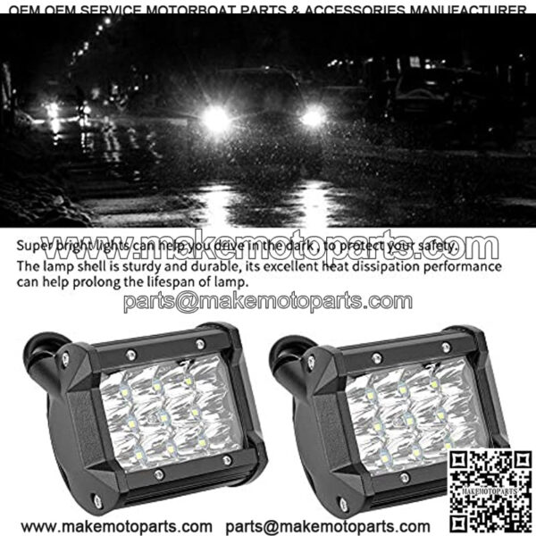 LED Work Light, 1 Pair 10V-48V 4inch 4-Row 36W Universal Working Light Bar Driving Lamp for Trucks Forklifts Off Road Vehicles Engineering Vehicles Cars Ships Motorcycles - Image 3