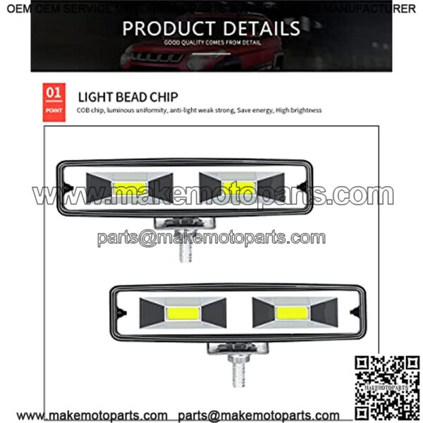 6 Inch Automotive Led Flood Light Bar - 48W 10000Lm Led Light Bar 12V/24V SUV Driving Fog Light Waterproof Off Road Day Runing Lights Pods Lights Headlight for Trucks Off Road ATV UTV, 2 Pack - Image 2