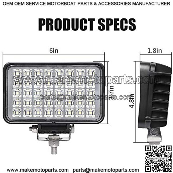 New 6 Inch Led Work Light for Truck, 80W 6800Lumens Flood Light Off Road Light for Jeep Tractor SUV ATV, 12/24V - Image 2