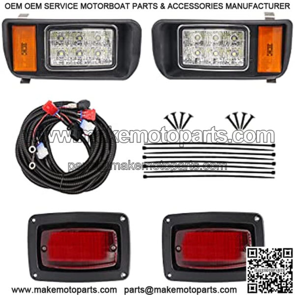 Club Car DS Led Head Light Kit Headlight and Tail Light Assembly for 1993-up Golf Cart Factory Style 101988002 101988001