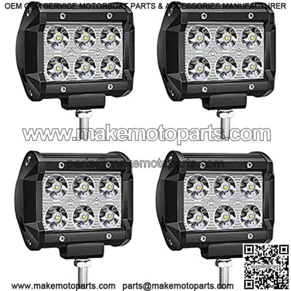 LED Pod Lights 4 Inch 18W 1800LM (Per Light) Waterproof Offroad Driving Lights Fog Lights Spot Beam LED Cubes Lights for Pickup Truck Jeep ATV UTV Boats,4Pack