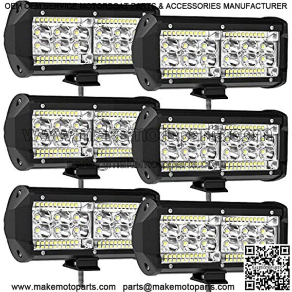 7 Inch LED Light Bar, 240W 24000lm LED Lights for Tractors, LED Work Lights for Truck, Spot Flood Combo Beam Off Road Light Pods Fog Lights for Boat Trailer Pickup Boat Car SUV ATV RV, 6Pcs