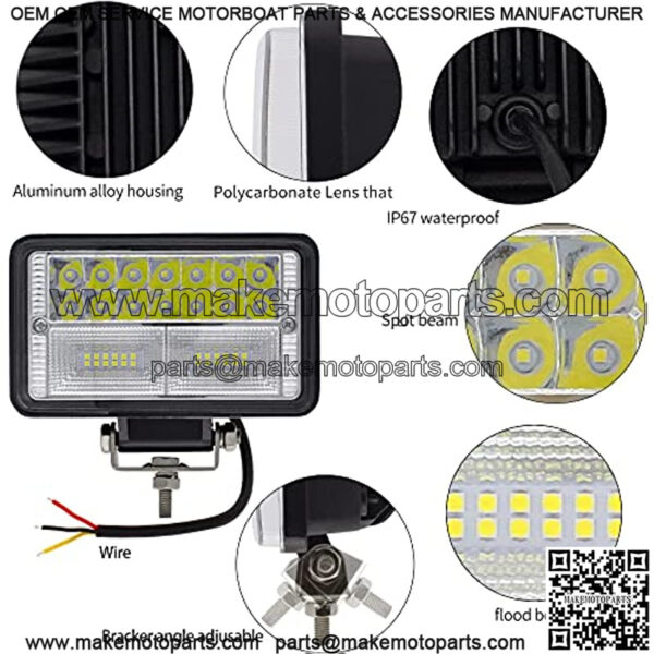 LED Tractor Lights 2PCS Approx 6Inch Combo Beam Driving Lights Work Auxiliary Lights fit for Tractor Truck Equipment Vehicle Pickup UTV ATV Golf Cart - Image 3