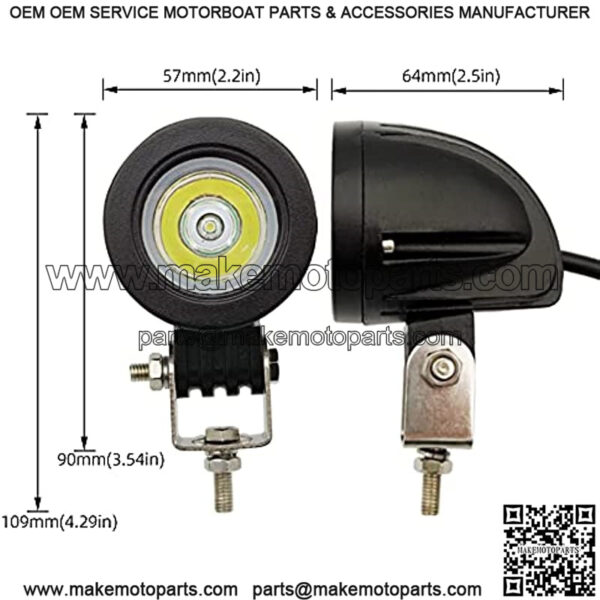 LED Spot Light Motorcycle Driving Fog Lights 2Pcs 2Inch Round Waterproof LED Pod Lights Work Auxiliary Lights Offroad Driving Lights Fit for Motorcycle Auto Truck UTV SUV Tractor Forklift - Image 2
