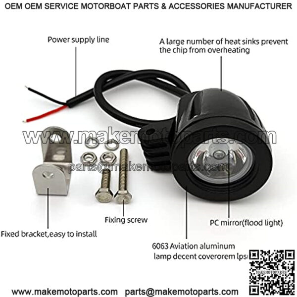 LED Spot Light Motorcycle Driving Fog Lights 2Pcs 2Inch Round Waterproof LED Pod Lights Work Auxiliary Lights Offroad Driving Lights Fit for Motorcycle Auto Truck UTV SUV Tractor Forklift - Image 3