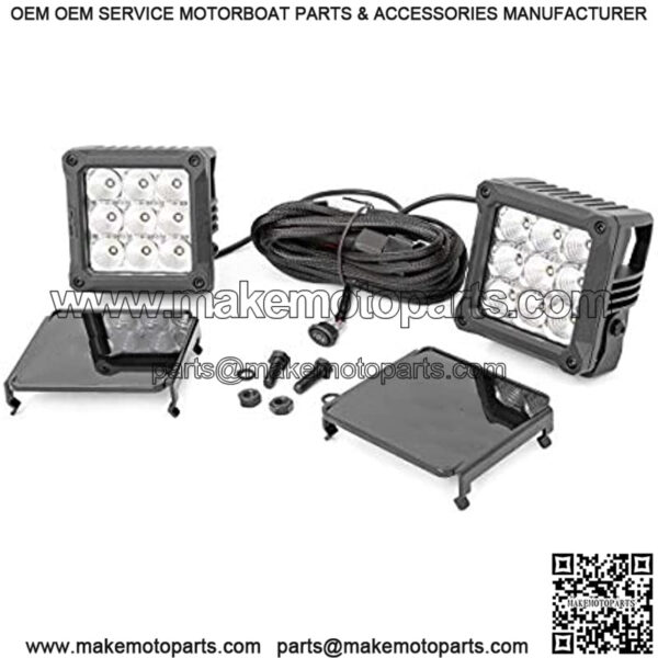 4" Chrome Series Square LED Cube Lights | White DRL - 70905DRL , Black