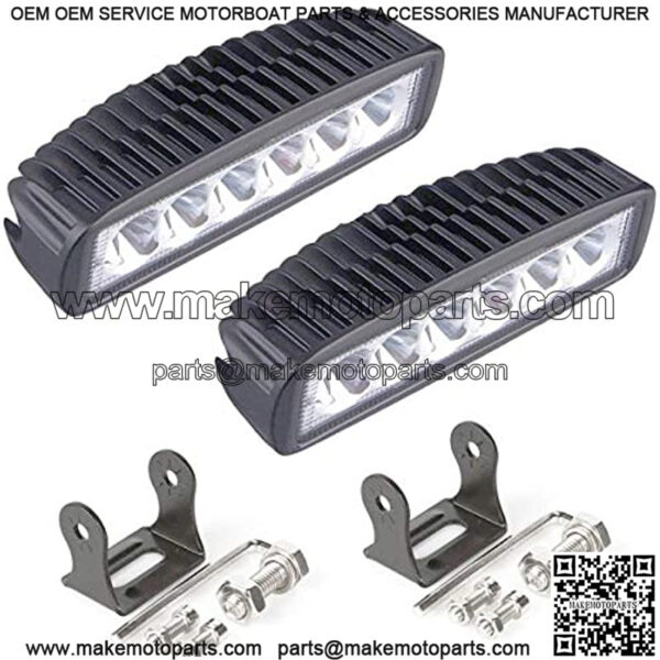 Green Led Light Bar 2PCS 18W Spot Driving Fog Light Off-road Work Light Waterproof Compatible for Jeep Boat ATV SUV Truck Pick-up Van Fishing Hunting Navigation 12v 24v - Image 2