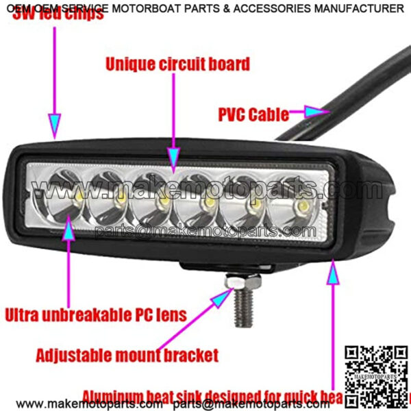Green Led Light Bar 2PCS 18W Spot Driving Fog Light Off-road Work Light Waterproof Compatible for Jeep Boat ATV SUV Truck Pick-up Van Fishing Hunting Navigation 12v 24v - Image 4