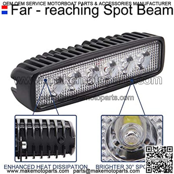 LED Light Bar, Northpole Light 2x 18W Spot Work Light Strips, Off-road Light Bar, Driving Fog Light IP67 Waterproof for Off-road, Truck, Car, ATV, SUV - Image 4