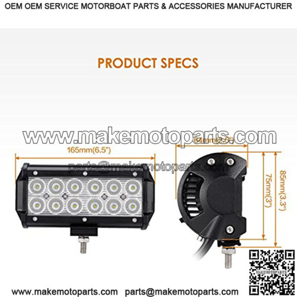 7inch LED Light Bar, 36W Spot Off Road Driving Light Super Bright Led Spot Light Pod IP67 Waterproof Backup Light for trucks 4x4 Military Mining Boating Farming and Heavy Equipment - Image 2