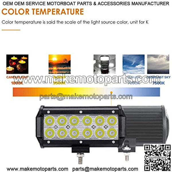 7inch LED Light Bar, 36W Spot Off Road Driving Light Super Bright Led Spot Light Pod IP67 Waterproof Backup Light for trucks 4x4 Military Mining Boating Farming and Heavy Equipment - Image 5
