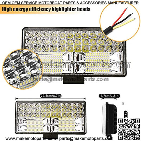 Led Driving Light Bar, 9 inch, 12-80V 84LED 32,000lm 250W Spot & Flood Combo Off Road Light Bar Driving Waterproof Led Work Light for Truck Tractor Pickup Boat Car SUV ATV RV (Pair) - Image 2