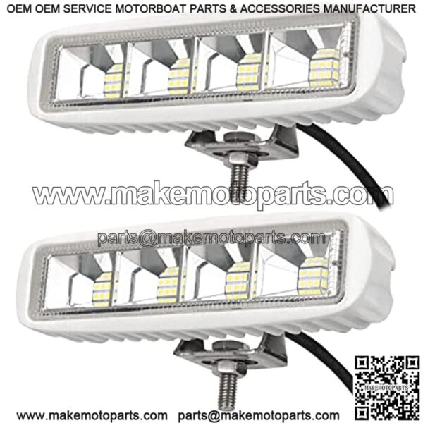 6 inch 72W Waterproof Led Boat Lights Spotlights Deck/Dock Marine Lights 4000LMS 120??Flood Light Led Light Bar, 2 Pack, 12/24 V