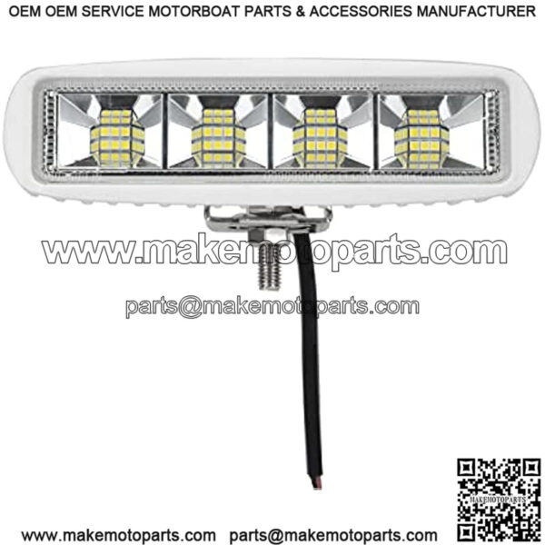 6 inch 72W Waterproof Led Boat Lights Spotlights Deck/Dock Marine Lights 4000LMS 120??Flood Light Led Light Bar, 2 Pack, 12/24 V - Image 4