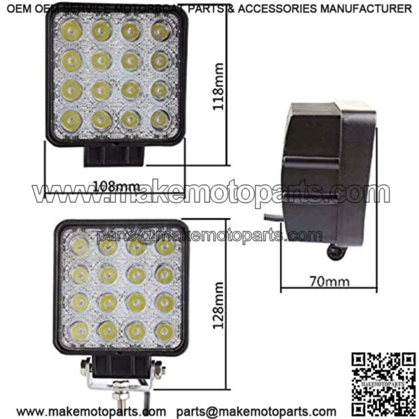 Green Led Pods 48W 3inch Spot Hunting Lights Driving Work Fog Lamps for F150 Truck SUV Polaris Auxiliary Offroad Off-road Boat Fish Pig Deer Hog Hunting Motorcycle 12 Volt Motor (Pack of 2) - Image 3