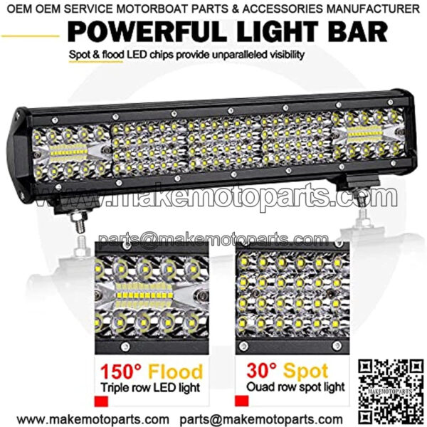 LED Light Bar, Niking Auto 15 Inch 336W Quad Row Off Road LED Driving Lights Spot Flood Combo Beam Fog Lamps LED Work Light Waterproof for Trucks ATV UTV SUV Boat - Image 3