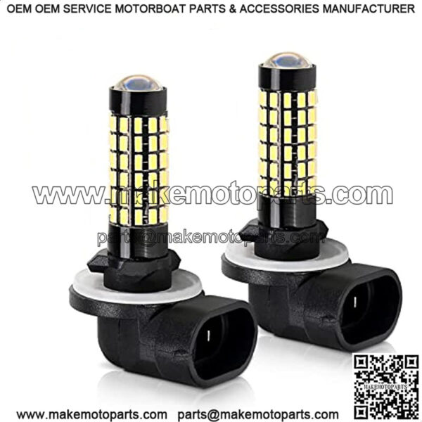 Golf Cart Headlight Bulb LED Lights for EZGO Club Car DS Precedent, Super Bright LED Fog Light Bulbs Golf Cart LED Light Kit White??Must Input 12V??- Pack of 2