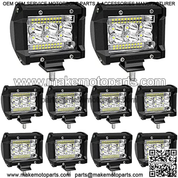 LED Light Pods, 4 Inch LED Light Bar 78W, Off Road LED Driving Work Pod Lights 12V 24V for SUV ATV UTV Truck Pickup Spot Flood Combo Beam, Pack of 10