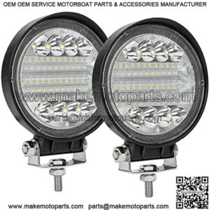 LED Fog Lights for Trucks, 4 Inch 12-30V Round LED Work Light Waterproof Flood Light Off Road Lights for ATV UTV SUV Truck, Pack of 2