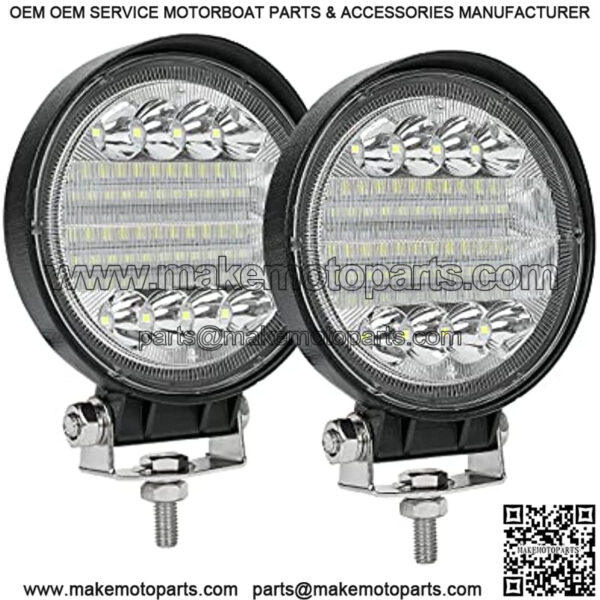 LED Fog Lights for Trucks, 4 Inch 12-30V Round LED Work Light Waterproof Flood Light Off Road Lights for ATV UTV SUV Truck, Pack of 2