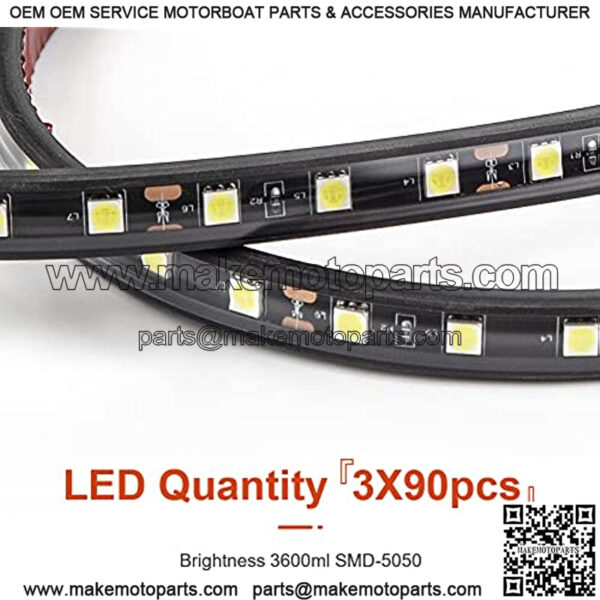 3PCS 60 Inch White LED Truck Bed Light Strip Replacement for Truck Pickup Bed RV SUV Cargo Boat Waterproof Lighting Strip Kit Tailgate Light 12v with On-Off Switch - Image 2