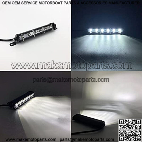 7" Super Slim led Light bar 18w Single Row Light Bar Waterproof Small Fog/Driving/Work Lights for ATV Trucks utv RZR Mini led bar 2pcs (White) - Image 2