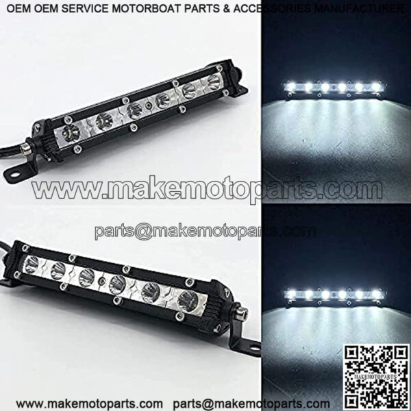 7" Super Slim led Light bar 18w Single Row Light Bar Waterproof Small Fog/Driving/Work Lights for ATV Trucks utv RZR Mini led bar 2pcs (White) - Image 3