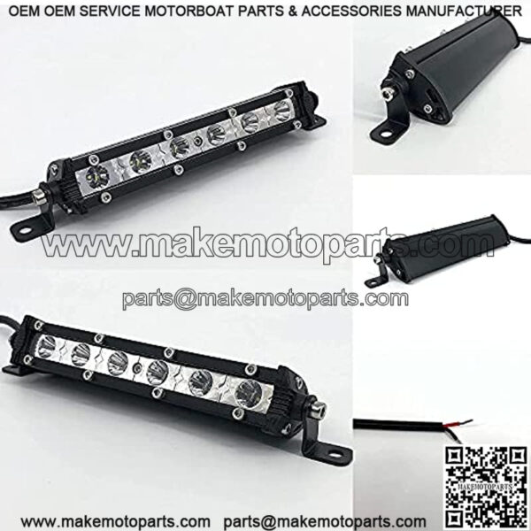 7" Super Slim led Light bar 18w Single Row Light Bar Waterproof Small Fog/Driving/Work Lights for ATV Trucks utv RZR Mini led bar 2pcs (White) - Image 5