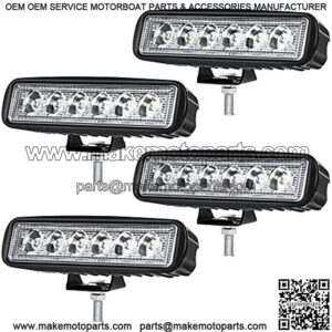LED Light Bar 4Pcs 6Inch 18W Spot Led Work Light Bulb LED Light Pod Driving Light Fog Light Offroad Light Waterproof ATV SUV Pickup Trucks Boat 12V 24V