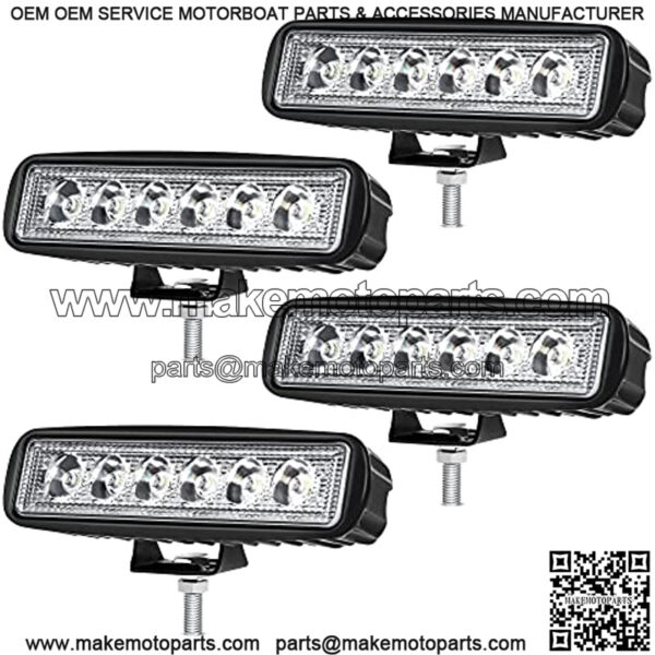 LED Light Bar 4Pcs 6Inch 18W Spot Led Work Light Bulb LED Light Pod Driving Light Fog Light Offroad Light Waterproof ATV SUV Pickup Trucks Boat 12V 24V