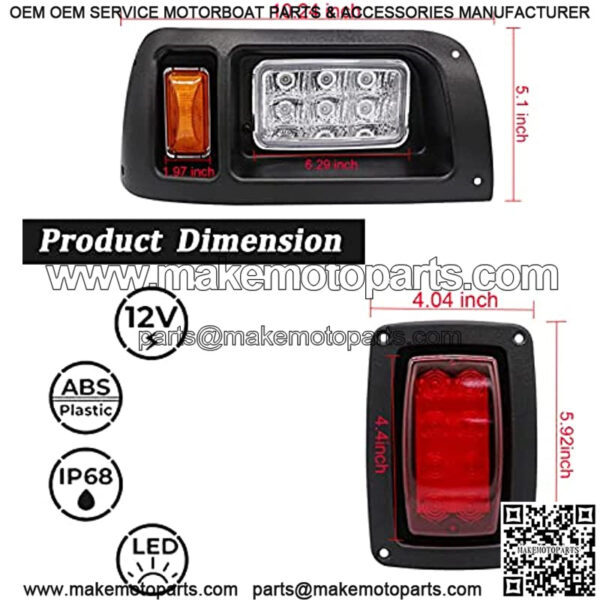 Club Car DS Led Headlight and Tail Light Kit 12 Volt for 1993-up Golf Cart Modified Assembly 101988001 101988002 - Image 3