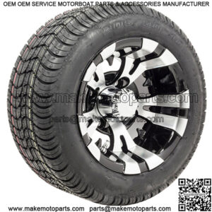 Set of 4 - 14 inch Vampire Machined Golf Cart Wheels on Street Tires