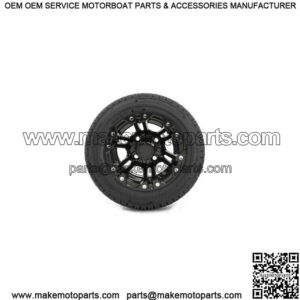 Set of 4 10" Matte Black Golf Cart Wheels on 205/50-10 (18") Tires