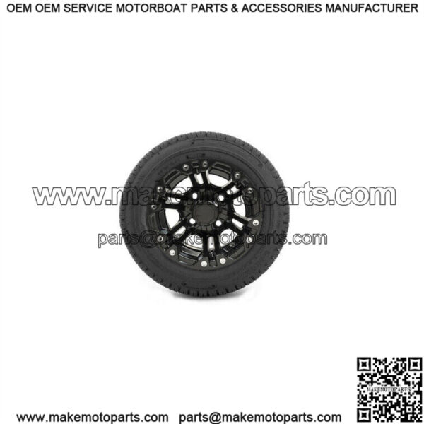 Set of 4 10" Matte Black Golf Cart Wheels on 205/50-10 (18") Tires