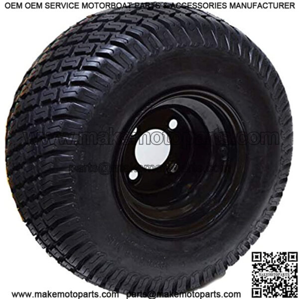 Set of 4 18x8.50x8 ATV Golf Go Cart Lawn Mower Tractor P322 Turf Tire Rim Assembly Black Steel Wheels 18" All Terrain Tires Compatible with EZGO Club Car Yamaha E-Z-GO Golf Cart - Image 2
