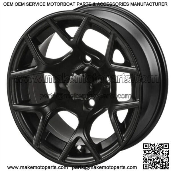 Revenge 12x7 Ninja Matte Black Golf Cart Wheel 3:4 Offset