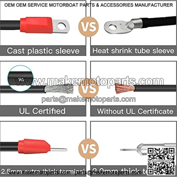 Golf Cart Battery Cables Wiring Kit for EZGO TXT 1994 & UP with 4 Gauge 7 PC AC/DC Wire Golf Cart Battery Cable Set 36 & 48 Volt - Image 4