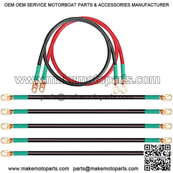Golf Cart Heavy Duty Battery Cable 7 PCS Set 4 Gauge for 1994 up Club Car DS & Precedent 48Volt,14+40 Long