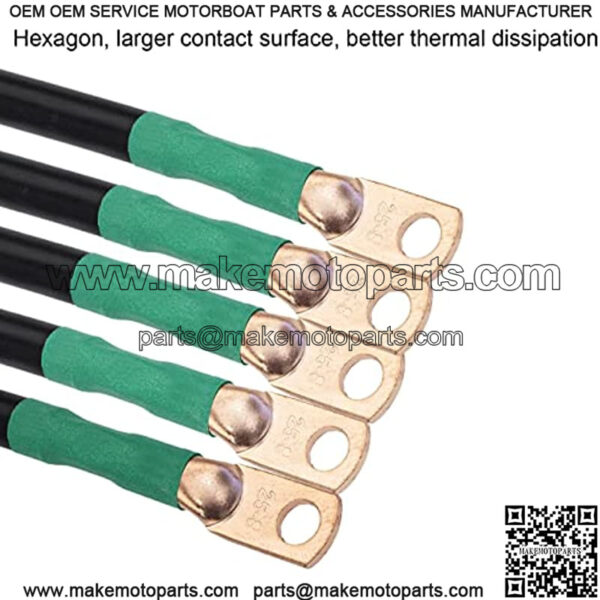 Golf Cart Battery Cable Set (4 Gauge) for EZGO 1994 & UP Medalist/TXT,36V/48V Golf Buggies - 4-10" Black, 1-13" Black.(5 Pack) - Image 2