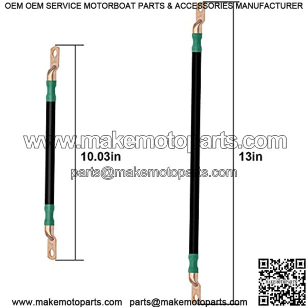 Golf Cart Battery Cable Set (4 Gauge) for EZGO 1994 & UP Medalist/TXT,36V/48V Golf Buggies - 4-10" Black, 1-13" Black.(5 Pack) - Image 3