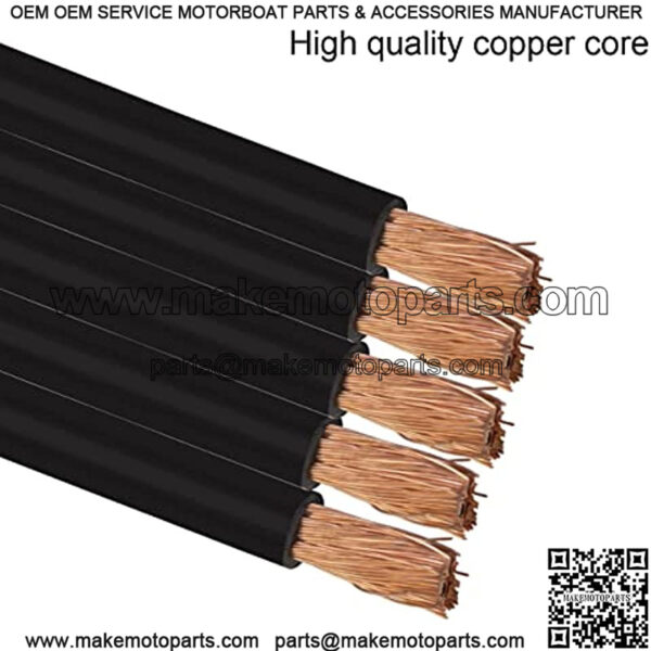 Golf Cart Battery Cable Set (4 Gauge) for EZGO 1994 & UP Medalist/TXT,36V/48V Golf Buggies - 4-10" Black, 1-13" Black.(5 Pack) - Image 4