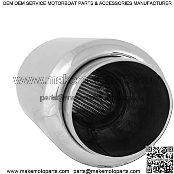 EX-5016 Performance Bolt-On Resonated Exhaust Muffler with Clamps and Adapters for Universal Fitment on Most Cars, Sedans, and Trucks - Polished Stainless Steel - Image 3