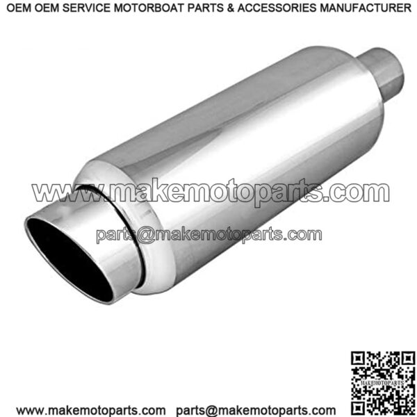 EX-5016 Performance Bolt-On Resonated Exhaust Muffler with Clamps and Adapters for Universal Fitment on Most Cars, Sedans, and Trucks - Polished Stainless Steel - Image 4