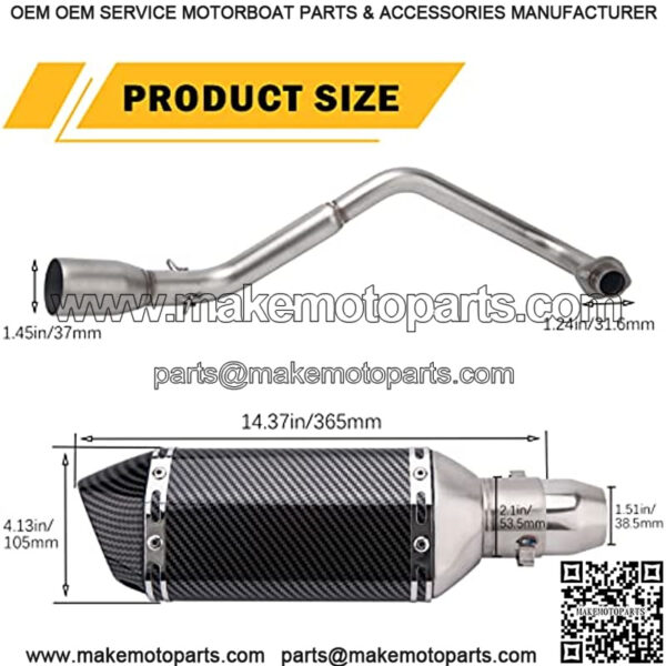 Motorcycle Exhaust Muffler Compatible with Honda Grom Msx125 2013 2014 2015 2016 2017 2018 2019 2020 2021 2022 Motorcycle Exhaust Slip On Muffler Baffle - Image 2