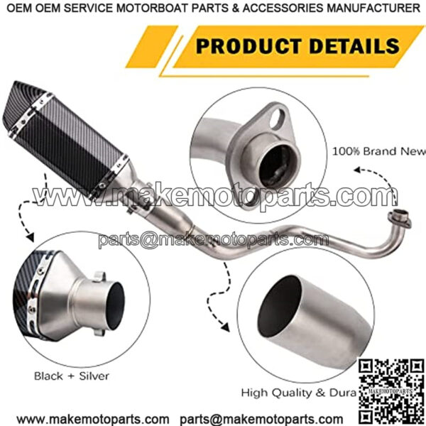 Motorcycle Exhaust Muffler Compatible with Honda Grom Msx125 2013 2014 2015 2016 2017 2018 2019 2020 2021 2022 Motorcycle Exhaust Slip On Muffler Baffle - Image 4