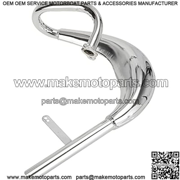 Performance Chrome Exhaust Muffler Expansion Chamber Pipe Silencer Gasket for 2 Stroke 50cc 66cc 80cc 100cc Engine Gas Motorized Bicycle Motor Bike Silver - Image 2