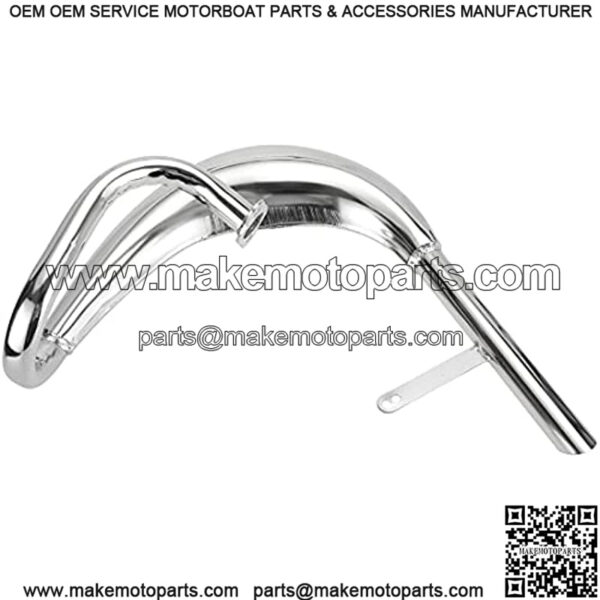 Performance Chrome Exhaust Muffler Expansion Chamber Pipe Silencer Gasket for 2 Stroke 50cc 66cc 80cc 100cc Engine Gas Motorized Bicycle Motor Bike Silver - Image 5