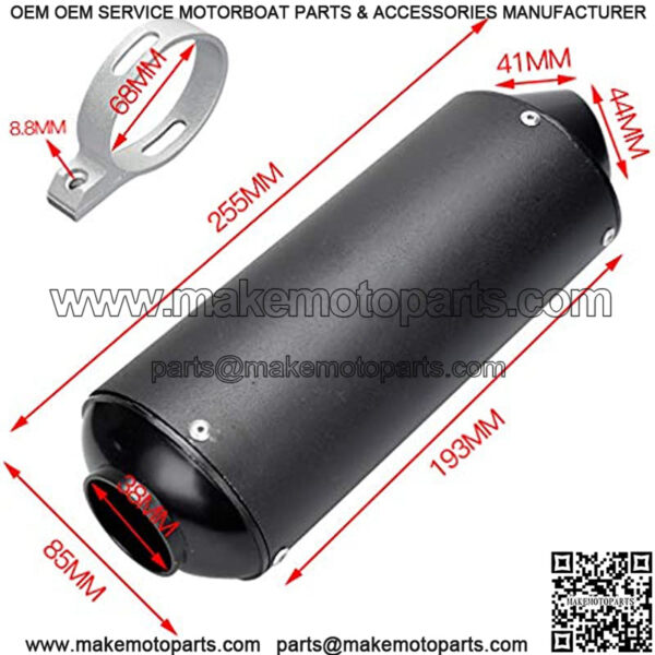 38mm Exhaust Muffler Silencer for 140cc 150cc 160cc 125cc Dirt Pitbike Lifan Yx Stomp SDG Pit Dirt Bike 4 Wheeler ATV Motorcycle Black - Image 5