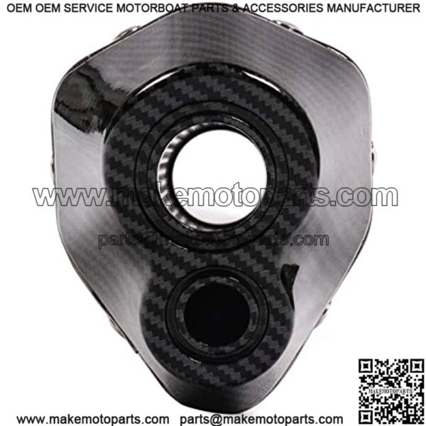 Motorcycle Dual Outlet 12.2" Universal Exhaust Muffler Carbon Pattern Stainless Steel Slip on 2" Inlet with 38 to 51mm Welding Adaptor NO DB Killer Silencer - Image 5