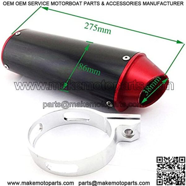 CNC Aluminum Red 38mm Exhaust Muffler With Clamp For 125cc 140cc 150cc 160cc Chinese Dirt Pit Bike Motorcycle - Image 5
